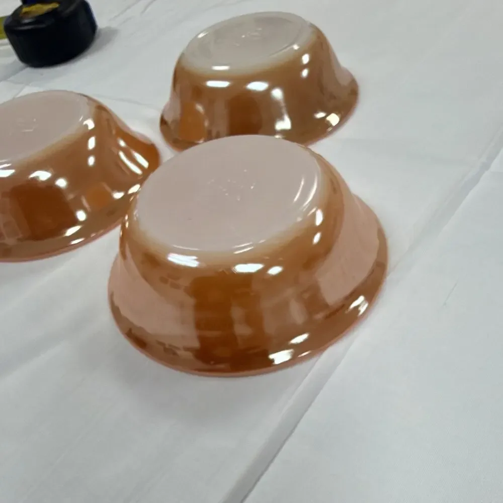 Copied - Pink Pressed Glass Leaf Pattern Round Bowl, Glossy Finish,